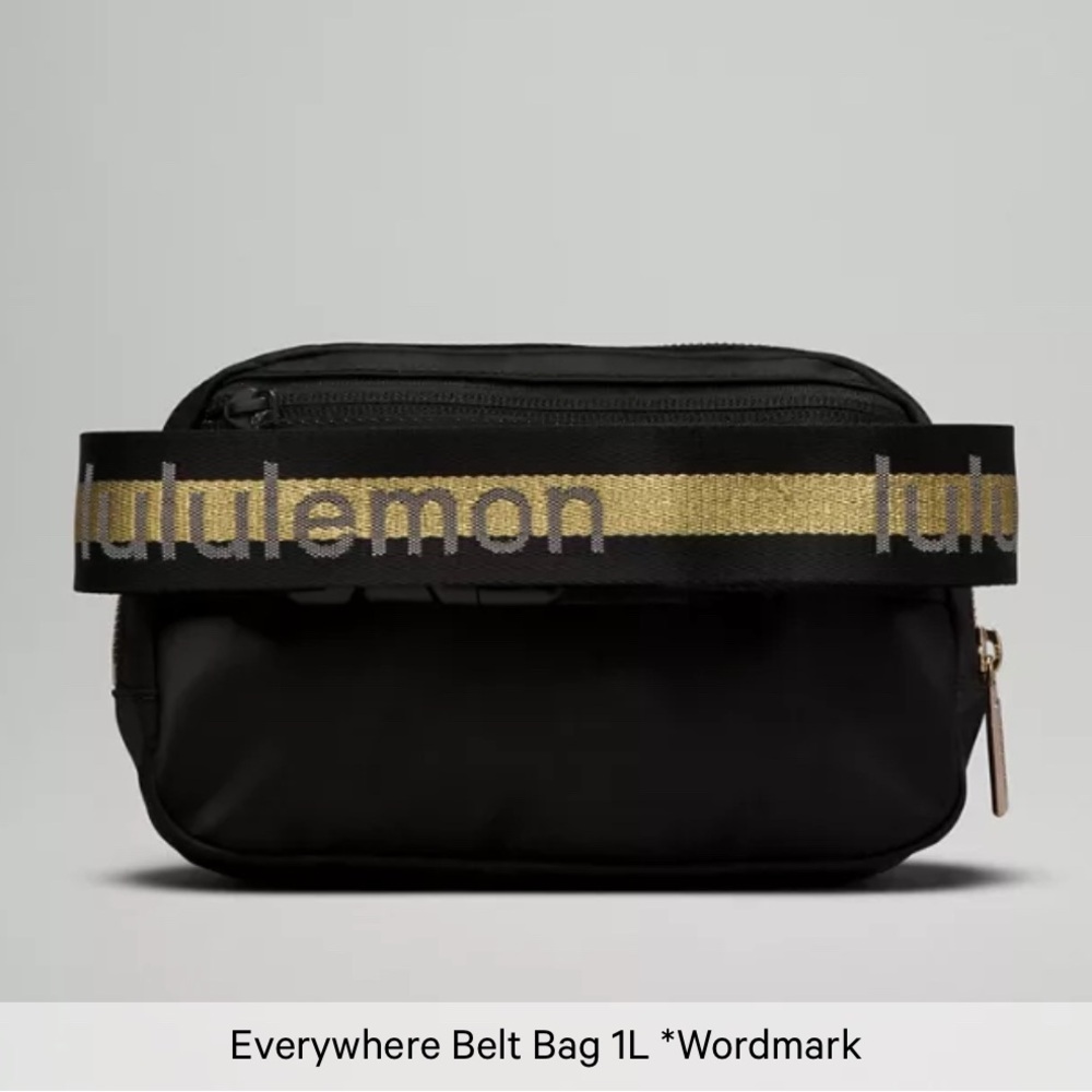 Lululemon Everywhere Belt Bag (Black/Gold) NWT